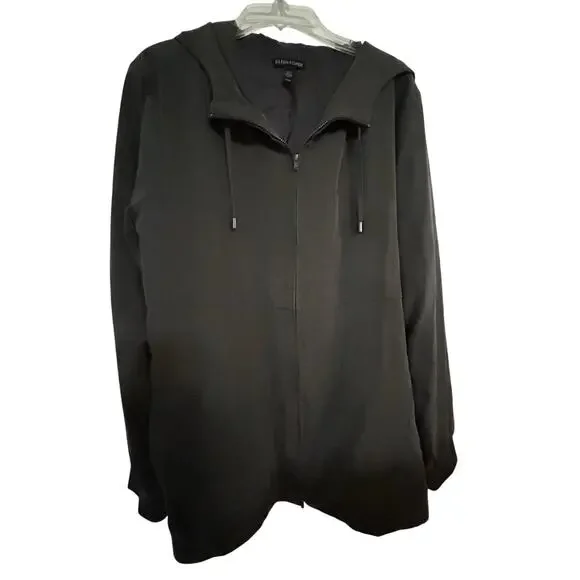 Eileen Fisher  Jacket Size M Windbreaker Gray Full Zip  Lined Outdoor Jacket - Picture 2 of 14